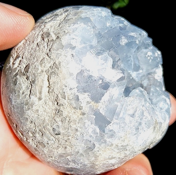 Calming, Baby Blue Celestite Geode Sphere- So sparkly!!! - Picture 6 of 17